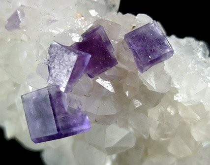 Fluorite on Quartz from Caravia-Berbes District, Asturias, Spain