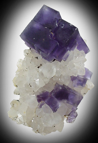 Fluorite on Quartz from Caravia-Berbes District, Asturias, Spain