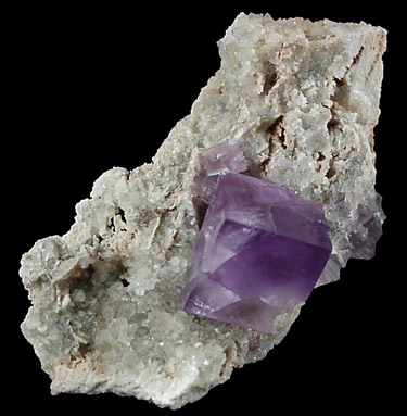 Fluorite on Quartz from Caravia-Berbes District, Asturias, Spain