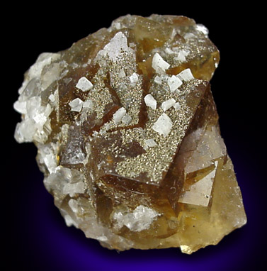 Fluorite with Pyrite from Moscona Mine, Villabona District, Asturias, Spain