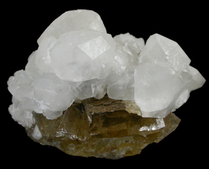 Calcite on Fluorite from Moscona Mine, Villabona District, Asturias, Spain