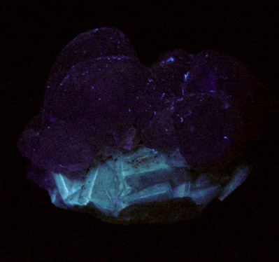 Calcite on Fluorite from Moscona Mine, Villabona District, Asturias, Spain