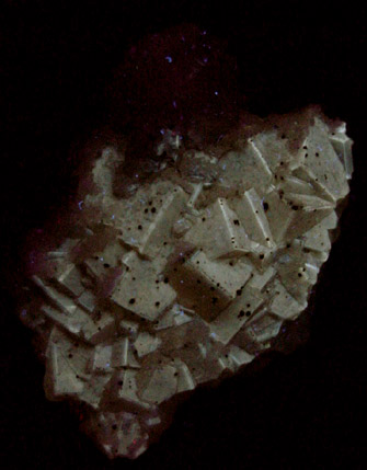 Calcite on Fluorite from Moscona Mine, Villabona District, Asturias, Spain