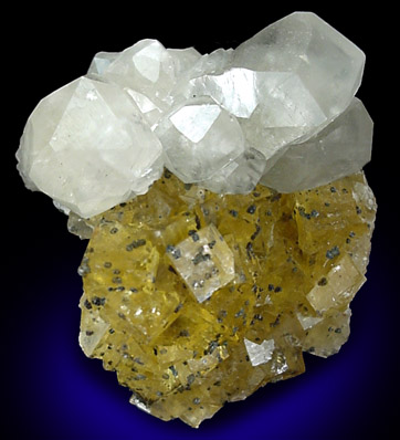Pyrite, Fluorite, Calcite from Moscona Mine, Villabona District, Asturias, Spain