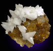 Calcite on Fluorite from Moscona Mine, Villabona District, Asturias, Spain