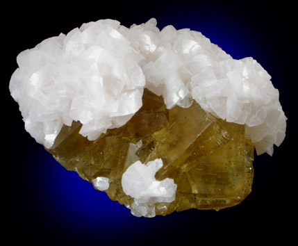 Dolomite on Fluorite from Moscona Mine, Villabona District, Asturias, Spain