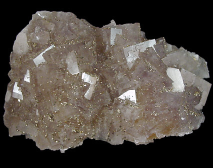 Pyrite on Fluorite from Moscona Mine, Villabona District, Asturias, Spain