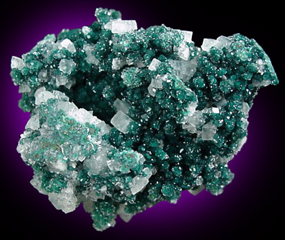 Rosasite and Quartz from Tsumeb Mine, Otavi-Bergland District, Oshikoto, Namibia