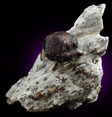 Almandine Garnet from Green's Farm, 750 m. ESE of Roxbury Falls, Roxbury, New Haven County, Connecticut