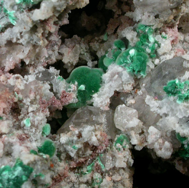 Malachite on Cerussite from Tsumeb Mine, Otavi-Bergland District, Oshikoto, Namibia
