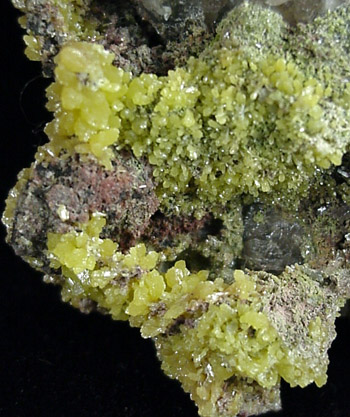 Mimetite on Cerussite from Tsumeb Mine, Otavi-Bergland District, Oshikoto, Namibia