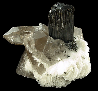 Fluorite, Schorl Tourmaline, Smoky Quartz from Shigar Valley, Skardu District, Baltistan, Gilgit-Baltistan, Pakistan