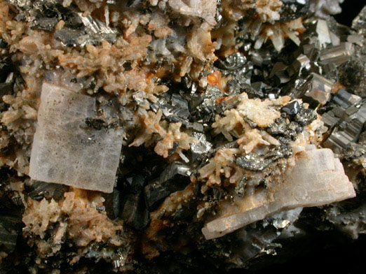 Barite and Pyrite pseudomorphs after Pyrrhotite from Naica District, Saucillo, Chihuahua, Mexico