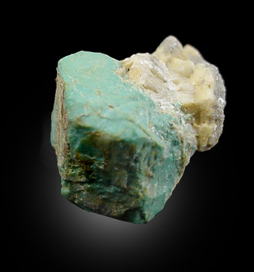 Turquoise pseudomorph after Beryl from Apache Canyon Mines, Turquoise Mountains, San Bernardino County, California