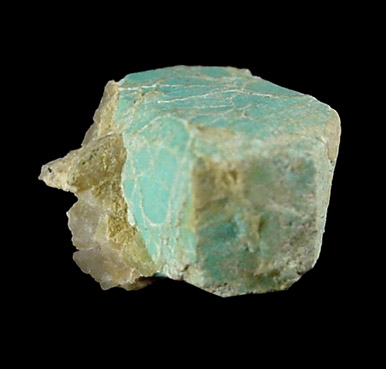 Turquoise pseudomorph after Beryl from Apache Canyon Mines, Turquoise Mountains, San Bernardino County, California