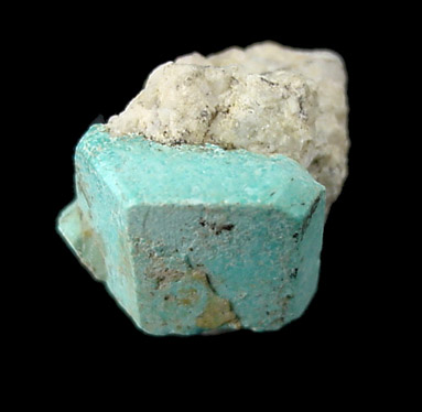 Turquoise pseudomorph after Beryl from Apache Canyon Mines, Turquoise Mountains, San Bernardino County, California