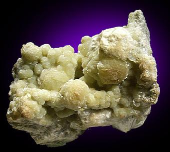 Natrolite on Prehnite from Millington Quarry, Bernards Township, Somerset County, New Jersey