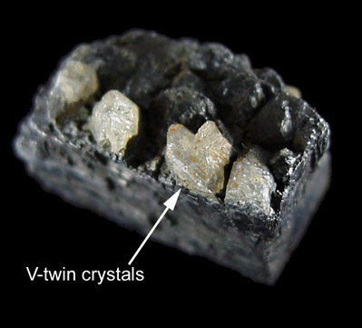 Cerussite on Galena from Tri-State Lead-Zinc Mining District, near Joplin, Jasper County, Missouri