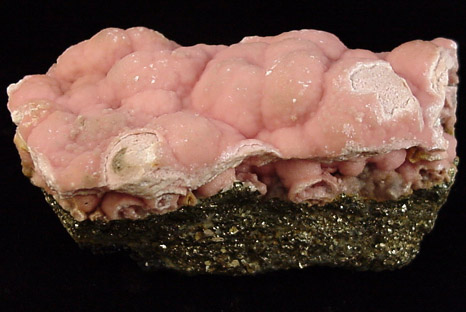 Rhodochrosite and Pyrite from Oppu Mine, Aomori Prefecture, Honshu, Japan