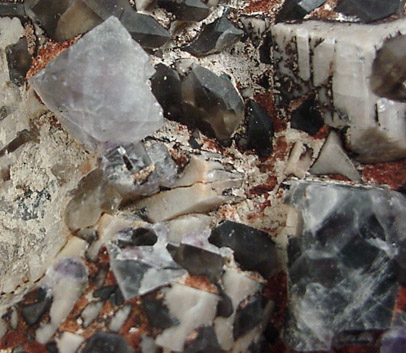 Fluorite, Quartz, Microcline from Crystal Creek, Florissant, Teller County, Colorado