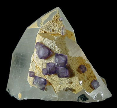 Fluorite on Quartz from Yaogangxian Mine, Nanling Mountains, Hunan Province, China