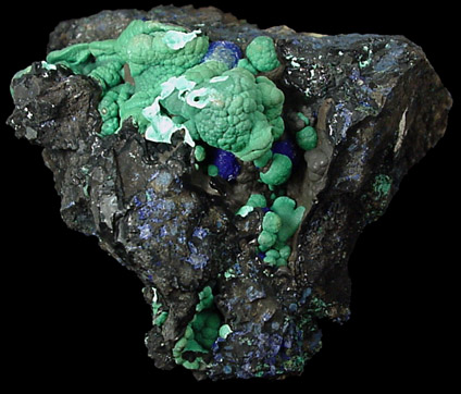 Azurite and Malachite from Morenci Mine, Clifton District, Greenlee County, Arizona