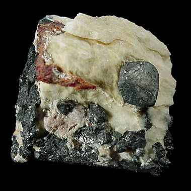 Franklinite, Willemite, Calcite from Sterling Mine, Ogdensburg, Sterling Hill, Sussex County, New Jersey (Type Locality for Franklinite)