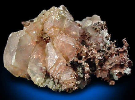 Copper and Calcite from Keweenaw Peninsula, Lake Superior, Michigan