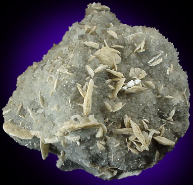 Barite on Quartz from Portland Mine, Ouray County, Colorado