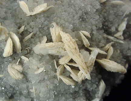 Barite on Quartz from Portland Mine, Ouray County, Colorado