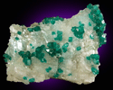 Dioptase on Calcite from Tsumeb Mine, Otavi-Bergland District, Oshikoto, Namibia