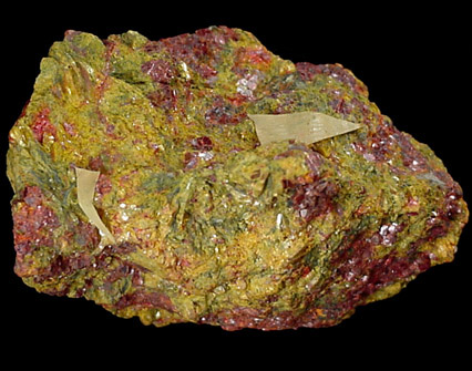 Laffittite/Getchellite in Cinnabar, Orpiment from Getchell Mine, Humboldt County, Nevada (Type Locality for Getchellite)