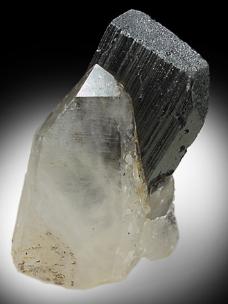 Ferberite on Quartz from Yaogangxian Mine, Nanling Mountains, Hunan Province, China