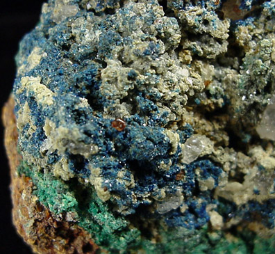 Hydrocerussite, Brochantite, Linarite, Cerussite from Wembly, Derbyshire, England