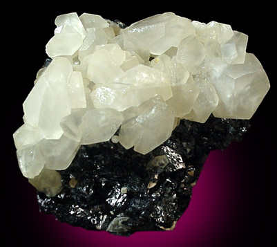 Calcite on Sphalerite from Brownley Hill Mine, Alston Moor, West Cumberland Iron Mining District, Cumbria, England