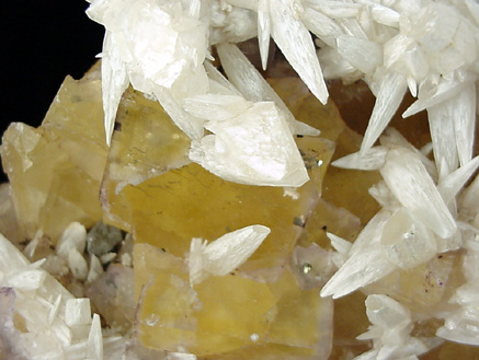 Calcite on Fluorite from Cave-in-Rock District, Hardin County, Illinois