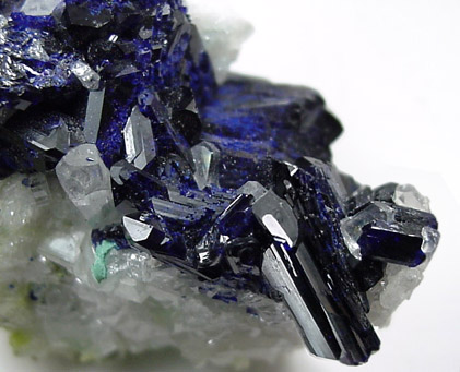 Azurite on Anglesite from Tsumeb Mine, Otavi-Bergland District, Oshikoto, Namibia