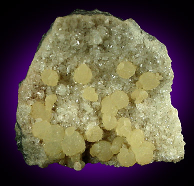 Prehnite on Quartz from West Paterson, Passaic County, New Jersey