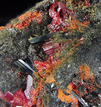 Stibnite with Realgar from Crven Dol Mine, Allchar, Macedonia