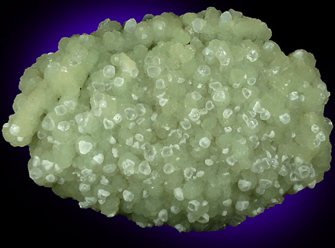 Calcite on Prehnite from Lower New Street Quarry, Paterson, Passaic County, New Jersey