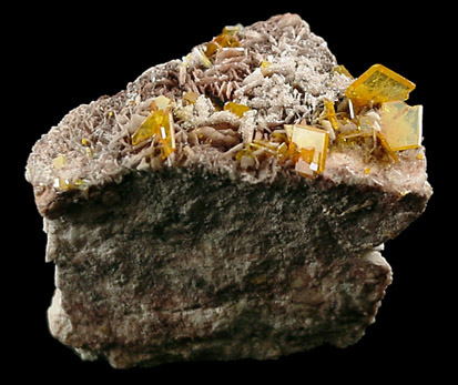 Wulfenite from Rowley Mine, 20 km northwest of Theba, Painted Rock Mountains, Maricopa County, Arizona