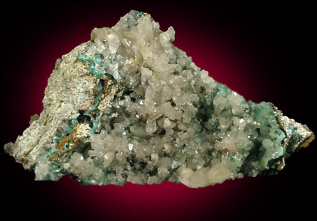 Hemimorphite, Calcite, Smithsonite from Mina Ojuela, Mapimi, Durango, Mexico