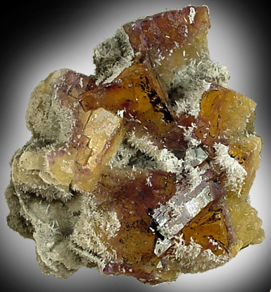 Fluorite with Calcite from Cave-in-Rock District, Hardin County, Illinois