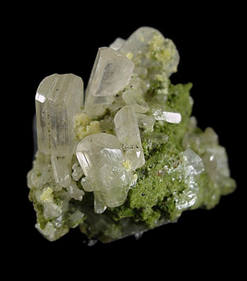Mimetite, Cerussite, Duftite from Tsumeb Mine, Otavi-Bergland District, Oshikoto, Namibia (Type Locality for Duftite)