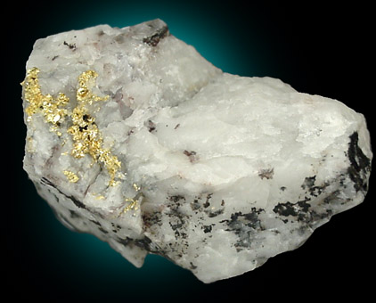 Gold in Quartz from Harvard Mine, Jamestown District, Tuolumne County, California