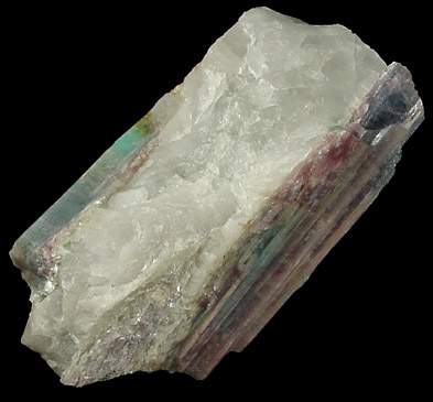 Elbaite Tourmaline in Quartz from Paraiba Mine, Sao Jose da Batalha, Paraiba, Brazil