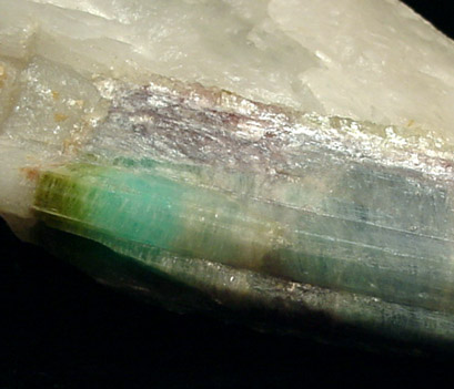 Elbaite Tourmaline in Quartz from Paraiba Mine, Sao Jose da Batalha, Paraiba, Brazil