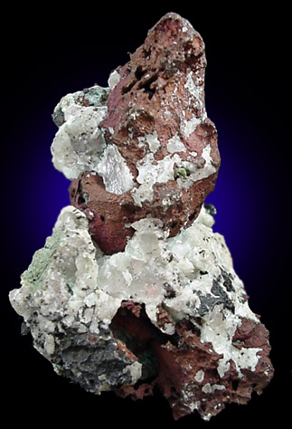 Copper, Silver and Calcite from Quincy Mine, Hancock, Keweenaw Peninsula Copper District, Houghton County, Michigan