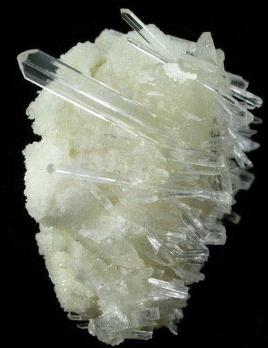 Pectolite in Calcite from Mont Saint-Hilaire, Qubec, Canada