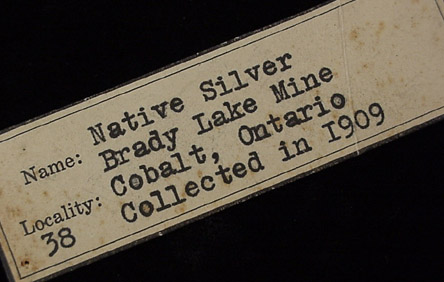 Silver from Brady Lake Mine, Cobalt District, Ontario, Canada